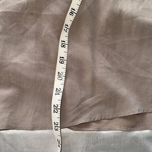 Anthropologie Love Sam Lissa Silk Peasant Blouse Embroidered Smocked Tan Sz XS - Picture 12 of 16